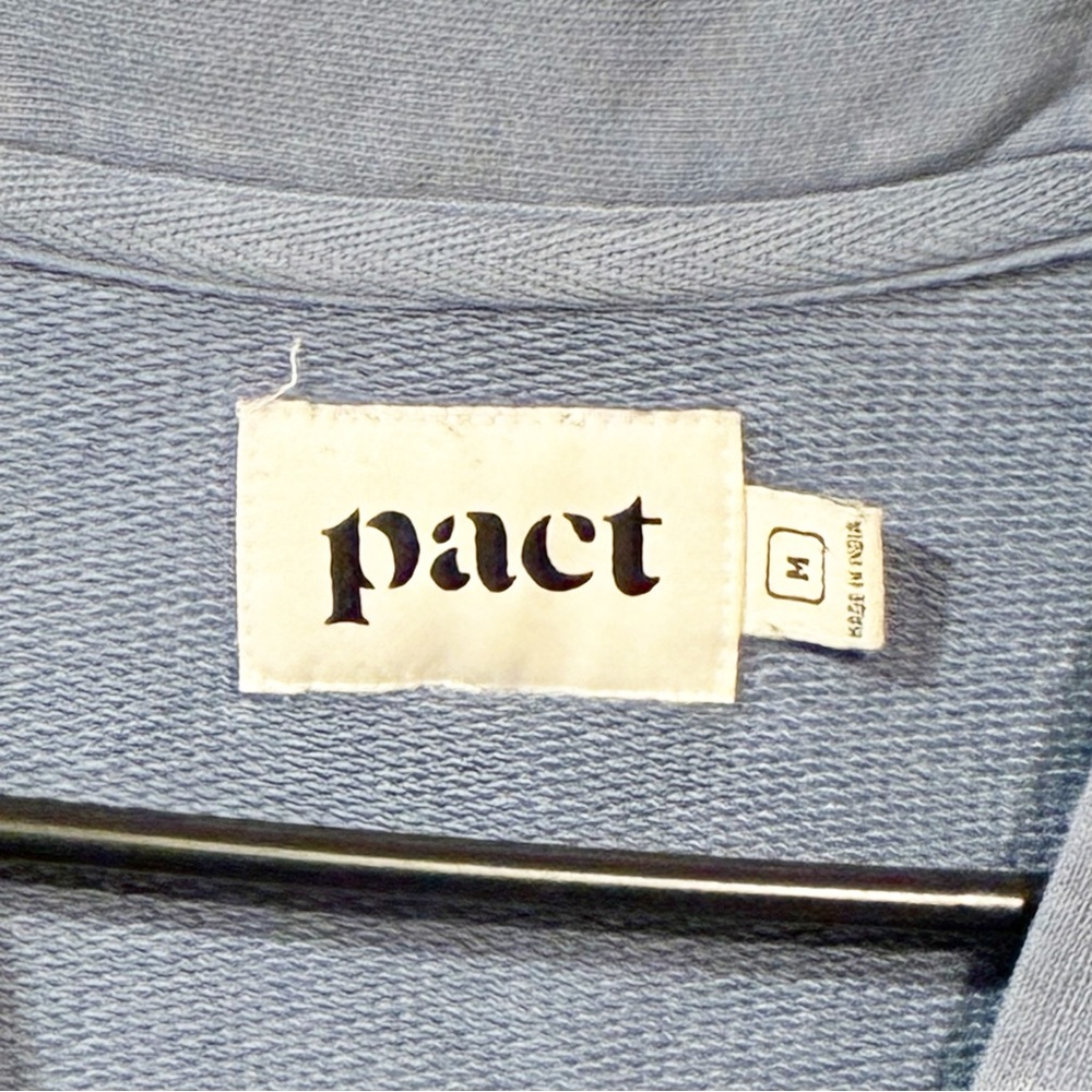 Pact Essential Vintage Blue Snap Button Cardigan Organic Cotton Size Medium - Picture 4 of 6